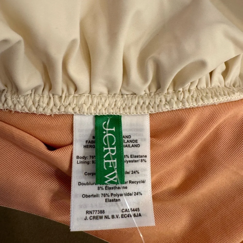 J. Crew NWT Matte Ruffle One Shoulder One Piece Swimsuit Size 22 Ivory Natural - Picture 10 of 12